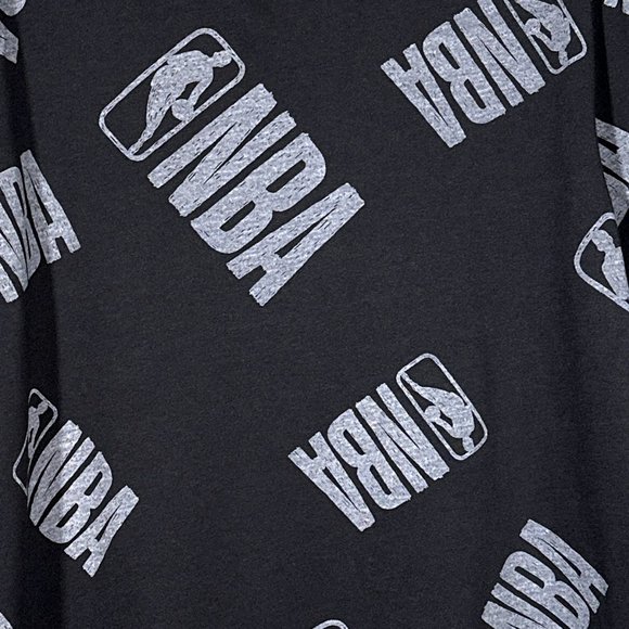 NWOT NBA Basketball T Shirt With NBA Logo All Over Design On Both Sides Size 1X - Picture 3 of 13